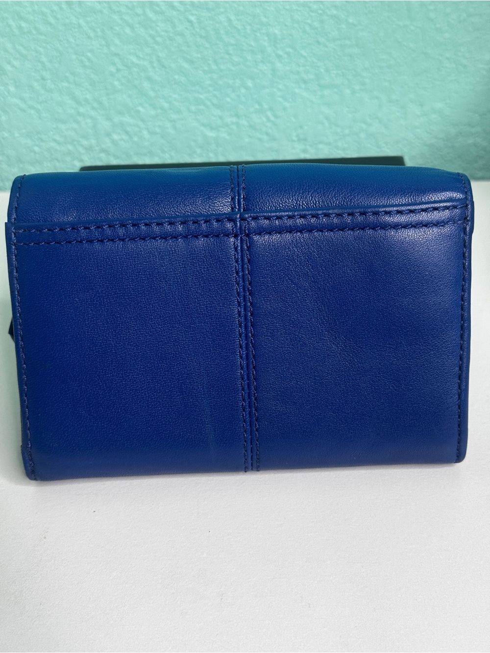 Coach Women's Blue Leather Compact Wallet - Picture 3 of 12